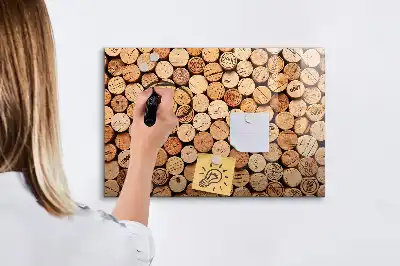 Quadro magnético para escrever rolhas de vinho de madeira