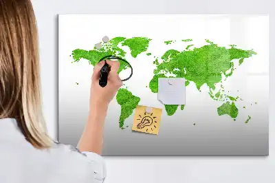 Quadro magnético para desenho com estampa de grama verde