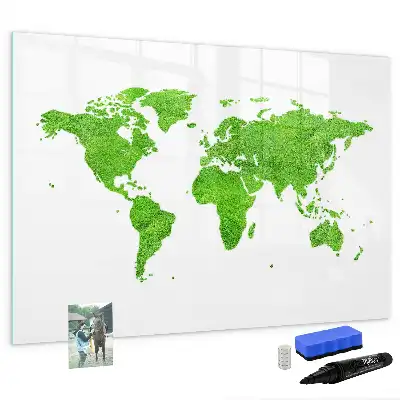 Quadro magnético para desenho com estampa de grama verde