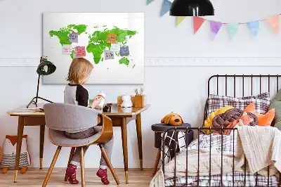 Quadro magnético para desenho com estampa de grama verde