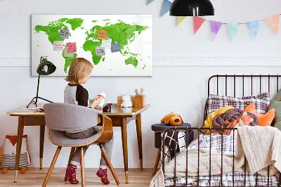 Quadro magnético para desenho com estampa de grama verde