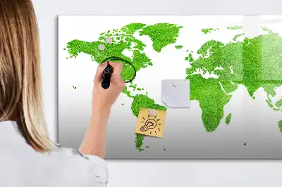 Quadro magnético para desenho com estampa de grama verde