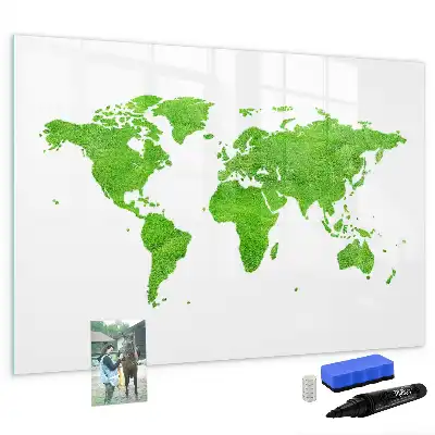 Quadro magnético para desenho com estampa de grama verde