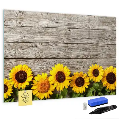 Quadro magnético para desenhar estampa girassóis
