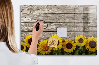Quadro magnético para desenhar estampa girassóis
