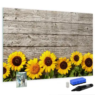 Quadro magnético para desenhar estampa girassóis