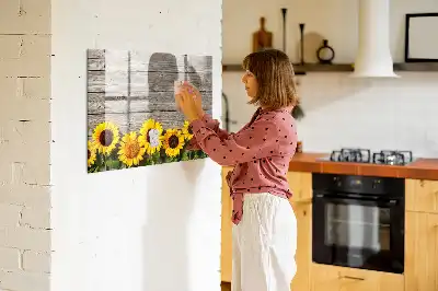 Quadro magnético para desenhar estampa girassóis