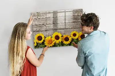 Quadro magnético para desenhar estampa girassóis