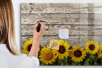 Quadro magnético para desenhar estampa girassóis