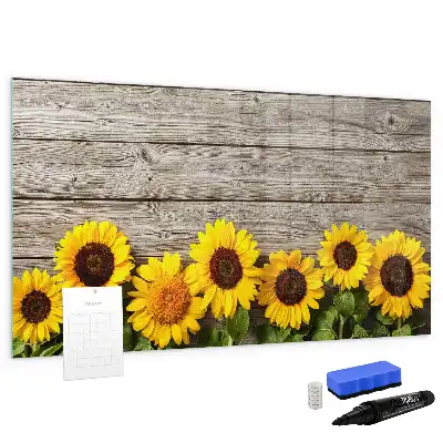 Quadro magnético para desenhar estampa girassóis