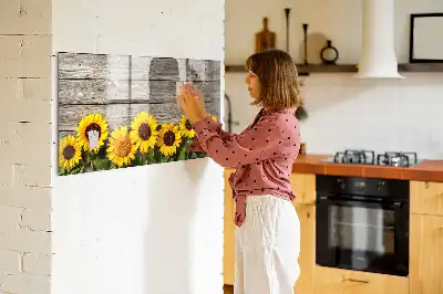 Quadro magnético para desenhar estampa girassóis