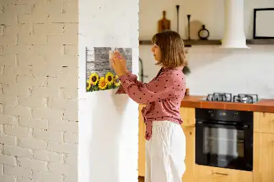 Quadro magnético para desenhar estampa girassóis