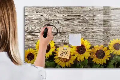 Quadro magnético para desenhar estampa girassóis