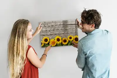 Quadro magnético para desenhar estampa girassóis