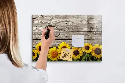 Quadro magnético para desenhar estampa girassóis