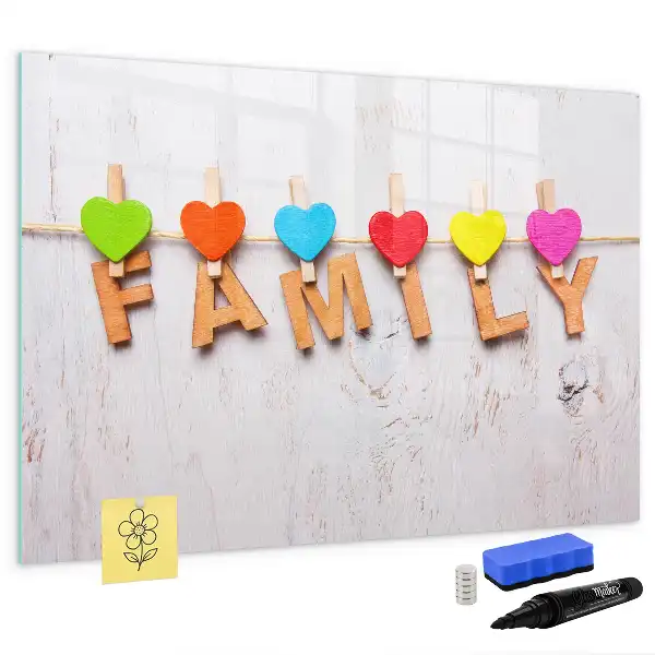 Quadro magnético para escrever modelo família
