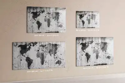 Quadro magnético para desenhar mapa-múndi em madeira