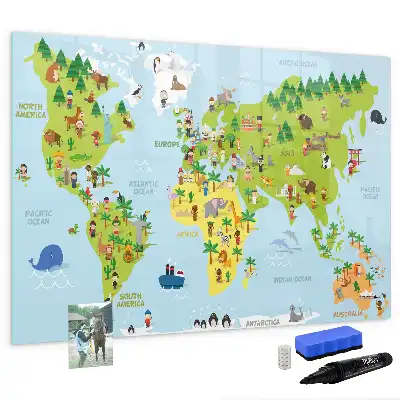 Quadro magnético para desenhar modelo mapa-múndi cultural