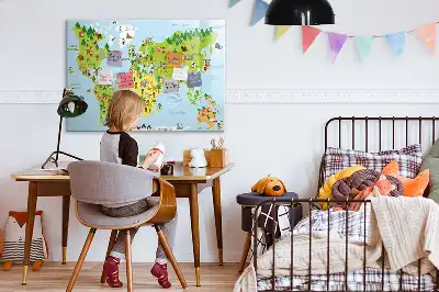 Quadro magnético para desenhar modelo mapa-múndi cultural