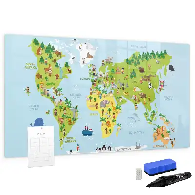 Quadro magnético para desenhar modelo mapa-múndi cultural