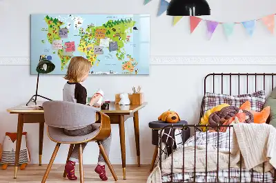 Quadro magnético para desenhar modelo mapa-múndi cultural