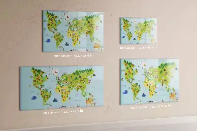 Quadro magnético para desenhar modelo mapa-múndi cultural