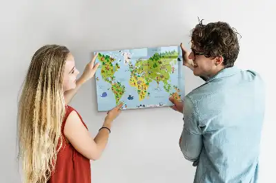 Quadro magnético para desenhar modelo mapa-múndi cultural