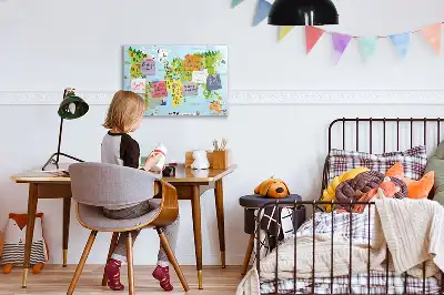 Quadro magnético para desenhar modelo mapa-múndi cultural
