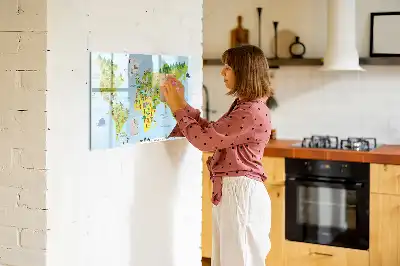 Quadro magnético para desenhar modelo mapa-múndi cultural