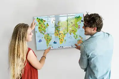 Quadro magnético para desenhar modelo mapa-múndi cultural