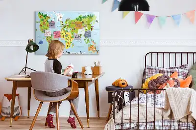 Quadro magnético para desenhar modelo mapa-múndi cultural