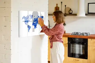Quadro magnético para escrever mapa-múndi cósmico