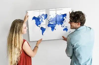 Quadro magnético para escrever mapa-múndi cósmico