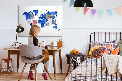 Quadro magnético para escrever mapa-múndi cósmico
