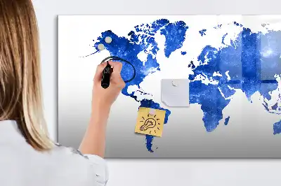Quadro magnético para escrever mapa-múndi cósmico