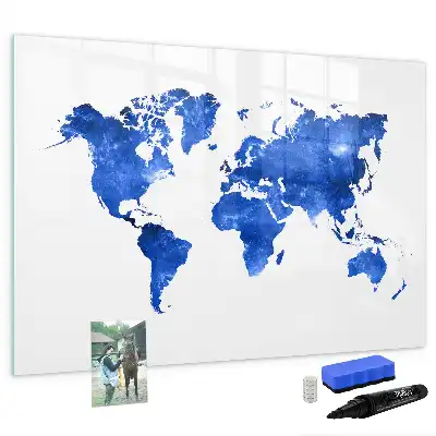 Quadro magnético para escrever mapa-múndi cósmico
