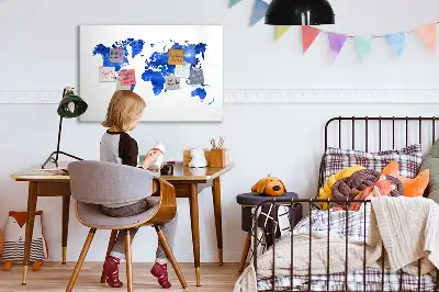 Quadro magnético para escrever mapa-múndi cósmico