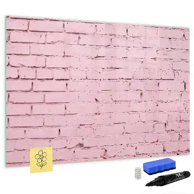 Quadro magnético para escrever com estampa de parede de tijolos