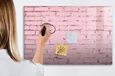 Quadro magnético para escrever com estampa de parede de tijolos