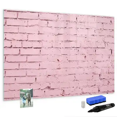 Quadro magnético para escrever com estampa de parede de tijolos