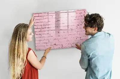 Quadro magnético para escrever com estampa de parede de tijolos