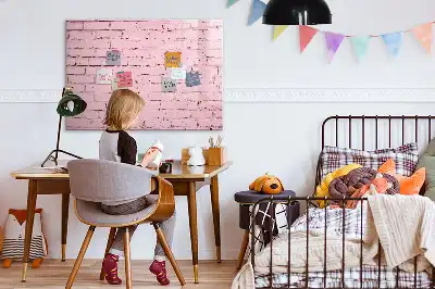 Quadro magnético para escrever com estampa de parede de tijolos