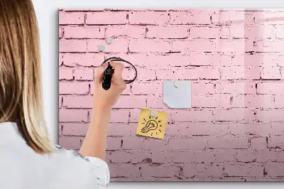 Quadro magnético para escrever com estampa de parede de tijolos