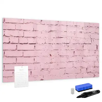 Quadro magnético para escrever com estampa de parede de tijolos