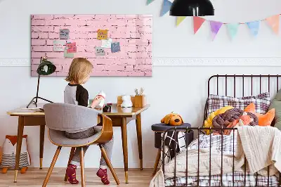 Quadro magnético para escrever com estampa de parede de tijolos