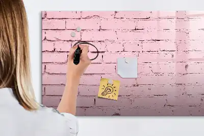 Quadro magnético para escrever com estampa de parede de tijolos