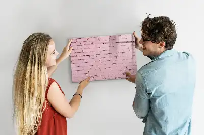 Quadro magnético para escrever com estampa de parede de tijolos