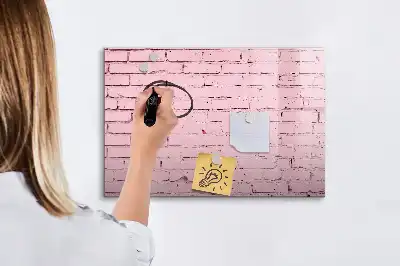 Quadro magnético para escrever com estampa de parede de tijolos