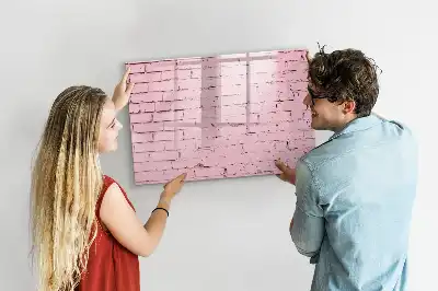 Quadro magnético para escrever com estampa de parede de tijolos