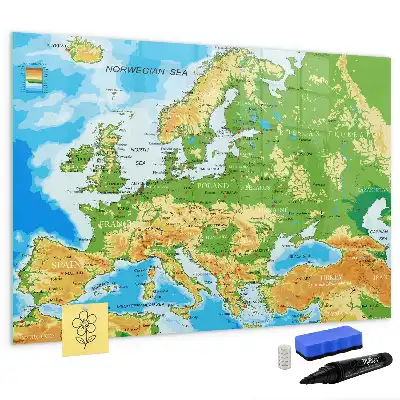 Mapa-múndi geográfico quadro para desenhar magnético